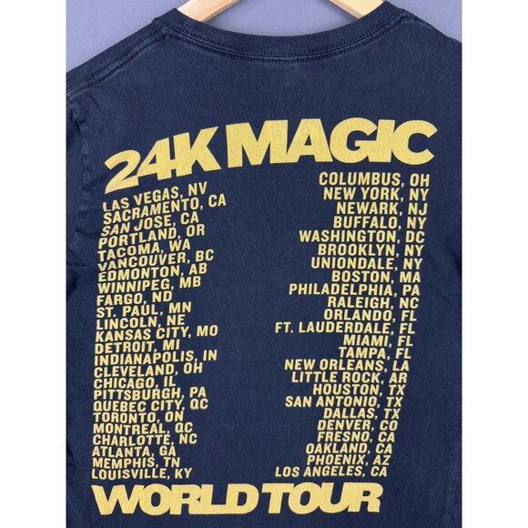 Bruno Mars 24K Magic World Tour Concert Promo Shirt Black Medium Album Pop Music - Picture 4 of 6